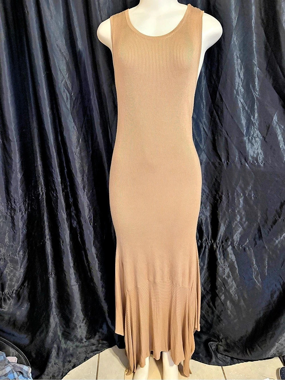 New York & Company Maxi Sleeveless Dress in Brown Size XL Like New